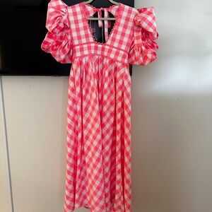 Celia B Curazao Vichy Dress Pink Size Small